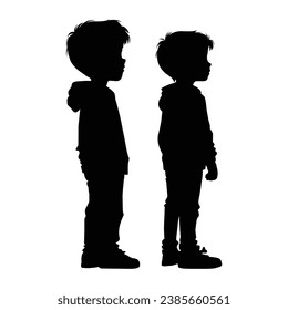 Child Silhouette on White Background.