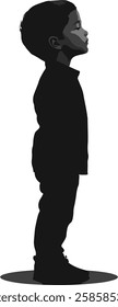 Child Silhouette Vector Illustration, Isolated on White Background