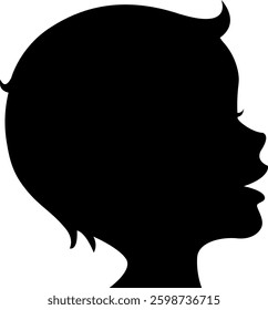 Child Silhouette Vector Profile for Diverse Creative Projects
