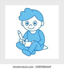 A child sit vector illustration