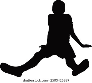 a child sitting body silhouette vector