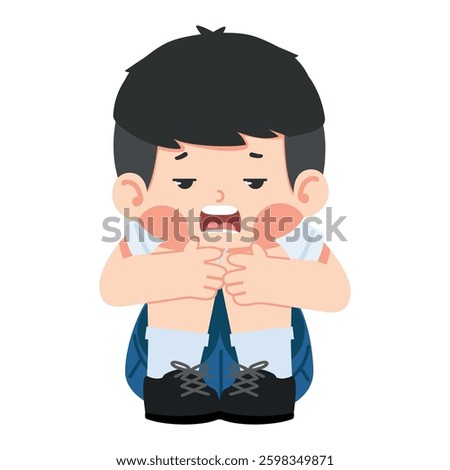 child sitting with a bored expression unhappy