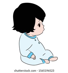 Child sitting and looking at something