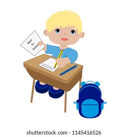Child sitting on desk