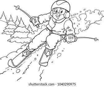 the child is skiing