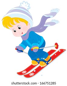 Child skiing down