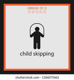 child skipping  vector icon
