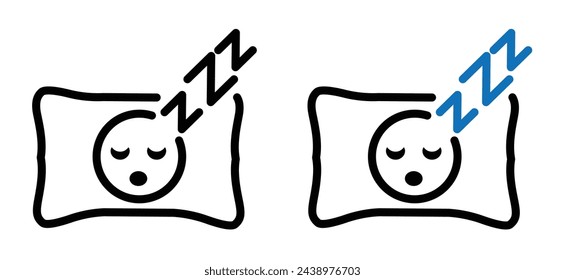 Child Sleeping Icon Set. Baby Nap and Rest Vector Symbols