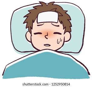 
Child sleeping in illness