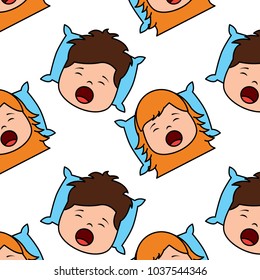 child sleeping pattern image vector illustration design 
