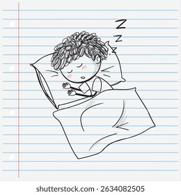 Child sleeping soundly with a pillow and blanket