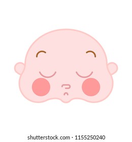 Child sleeps face isolated. Baby sleeping head. Vector illustration.
