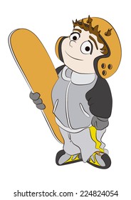 child with snowboarding