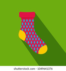 Child sock icon. Flat illustration of child sock vector icon for web