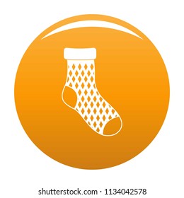 Child sock icon. Simple illustration of child sock vector icon for any design orange