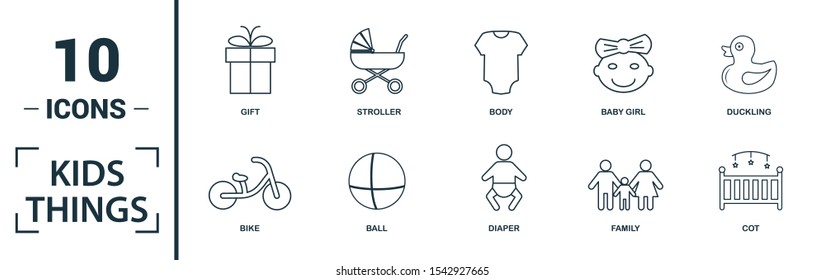 Child Staff icon set. Include creative elements stroller, bottle with pacifier, baby bike, diaper, family icons. Can be used for report, presentation, diagram, web design.