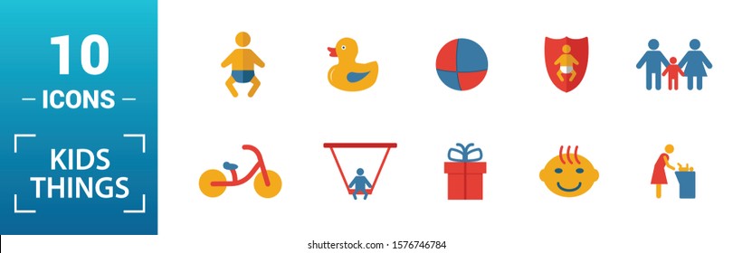 Child Staff icon set. Include creative elements stroller, bottle with pacifier, baby bike, diaper, family icons. Can be used for report, presentation, diagram, web design.
