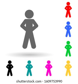 Child, stand, pose multi color style icon. Simple glyph, flat vector of child icons for ui and ux, website or mobile application