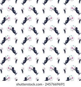 Niño estrella asombrosa moda multicolor patrón repetido diseño de fondo de Ilustración vectorial