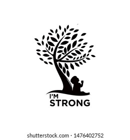 child strong simple logo design