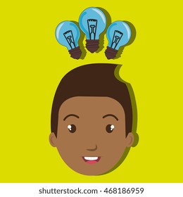 child student idea bulb vector illustration graphic