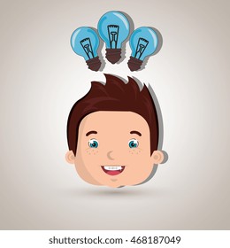 child student idea bulb vector illustration graphic