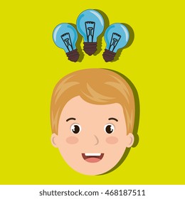 child student idea bulb vector illustration graphic