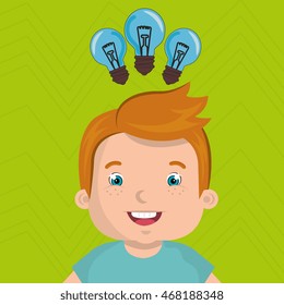 child student idea bulb vector illustration graphic