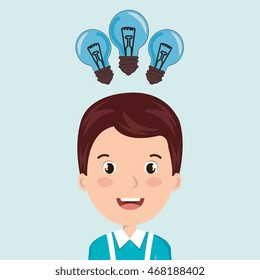 child student idea bulb vector illustration graphic