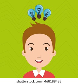 child student idea bulb vector illustration graphic