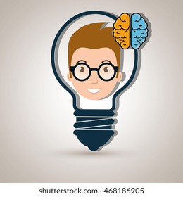 child student idea icon vector illustration graphic