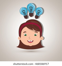 child student idea icon vector illustration graphic