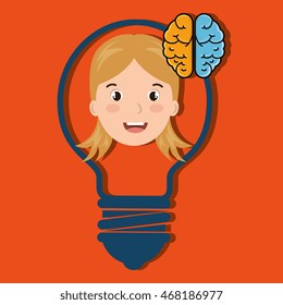 child student idea icon vector illustration graphic
