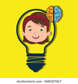 child student idea icon vector illustration graphic