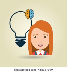 child student idea icon vector illustration graphic
