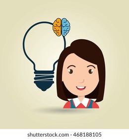 child student idea icon vector illustration graphic