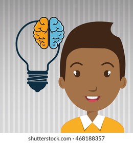 child student idea icon vector illustration graphic