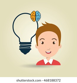 child student idea icon vector illustration graphic