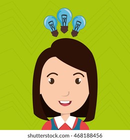 child student idea icon vector illustration graphic