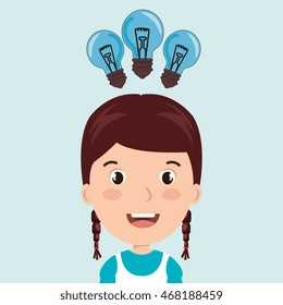 child student idea icon vector illustration graphic