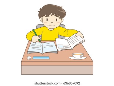  Child Studying image / Vector Image of several variation