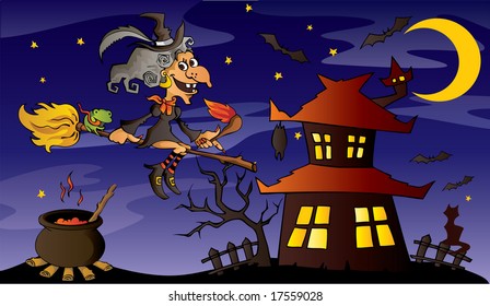 Child style halloween background