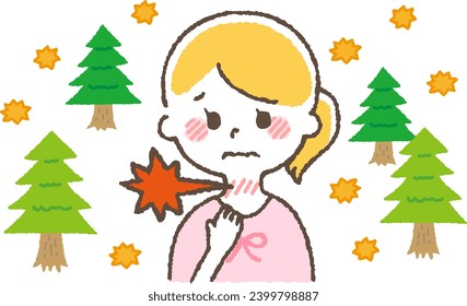 A child suffering from hay fever.