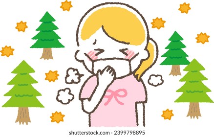 A child suffering from hay fever.