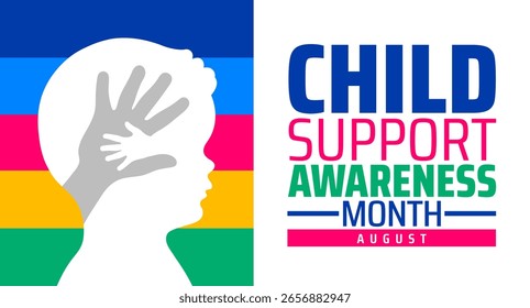 Fondo del Mes de Concientización sobre la Asistencia Infantil o diseño de Anuncio. Manos de Asistencia, Corazones de Cuidado. En agosto, promoverá la Asistencia infantil vital, garantizando orientación, protección y un futuro estable para todos los niños