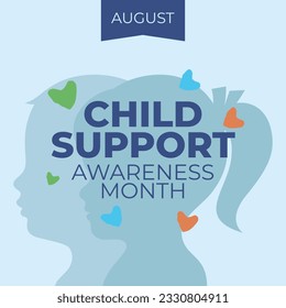 Child Support Awareness Month design template for celebration. hand vector design. child silhouette. child support design template.