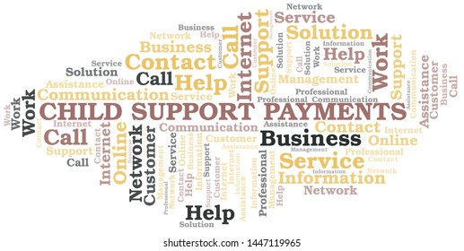 Child Support Payments word cloud vector made with text only