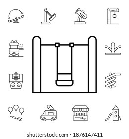 Child swing flat vector icon in amusement pack