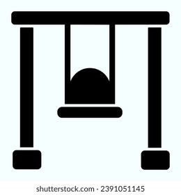 Child swing solid icon. Baby seesaw vector illustration isolated on white. Kids playground glyph style design, designed for web and app. Eps 10