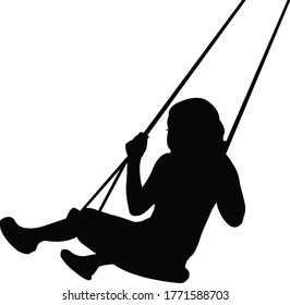 a child swinging body silhouette vector